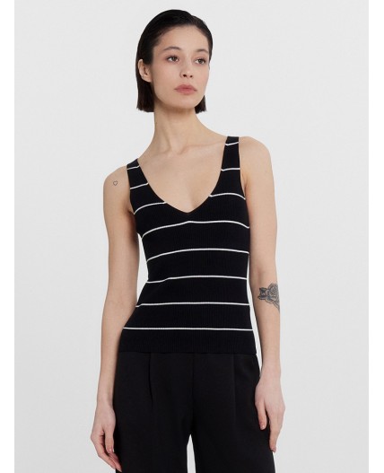 Топ белая полоска на черном