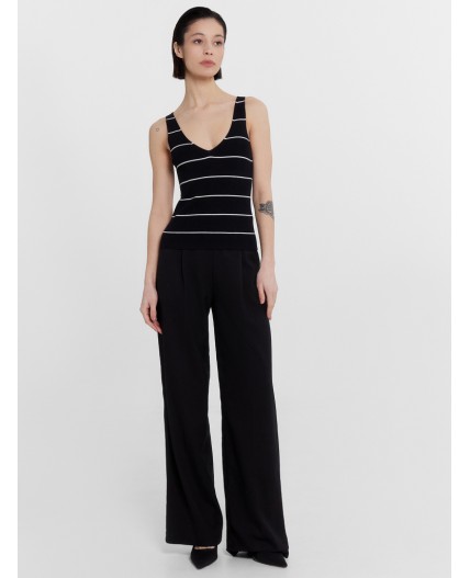 Топ белая полоска на черном