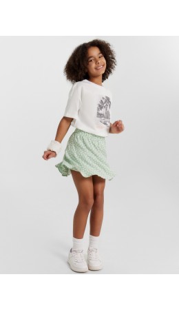 Шорты горошек на зеленом