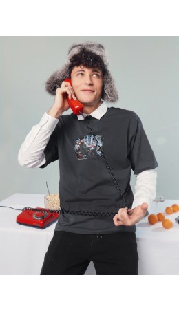 Футболка графит +печать4