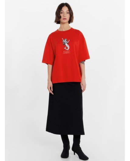 Футболка алый закат +печать