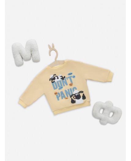 Джемпер абрикосовый щербет +печать