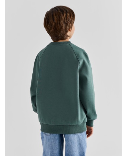 Свитшот темная зелень +печать