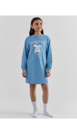 Сорочка сине -голубой +печать