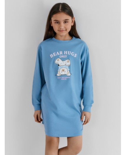 Сорочка сине -голубой +печать