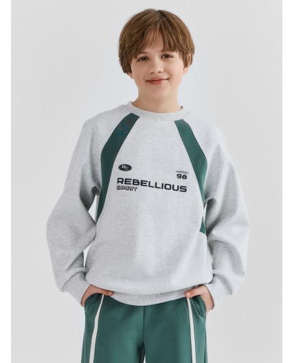 Свитшот серый меланж 4306-А +печать1