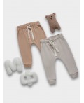 Ползунки серо-коричневый +бежевый