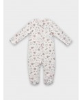 Комбинезон котики с цветами на молочном +розовый