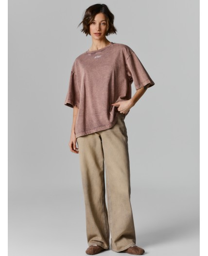 Футболка ACID WASH бордово-серый +печать