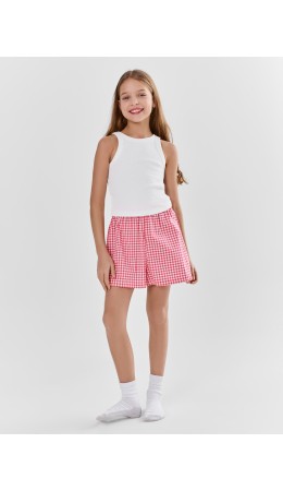 Шорты розовая клетка1