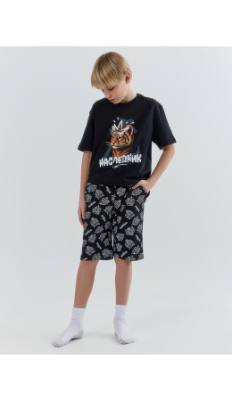 Пижама черный +тигры на черном