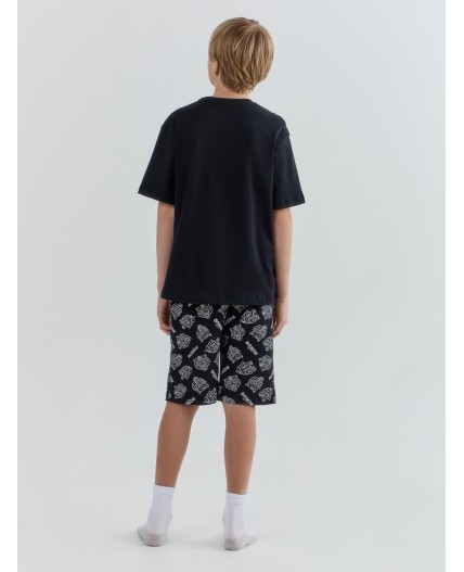 Пижама черный +тигры на черном