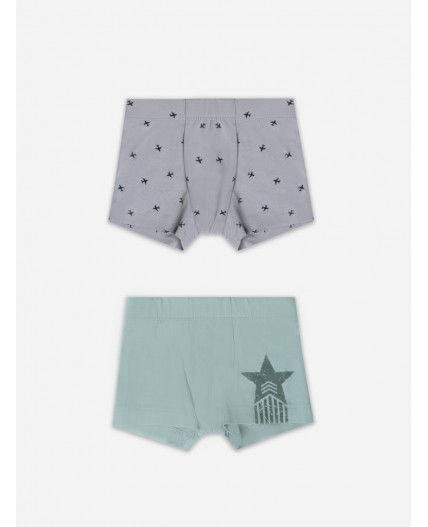 Трусы зеленая пастель +самолеты на сером