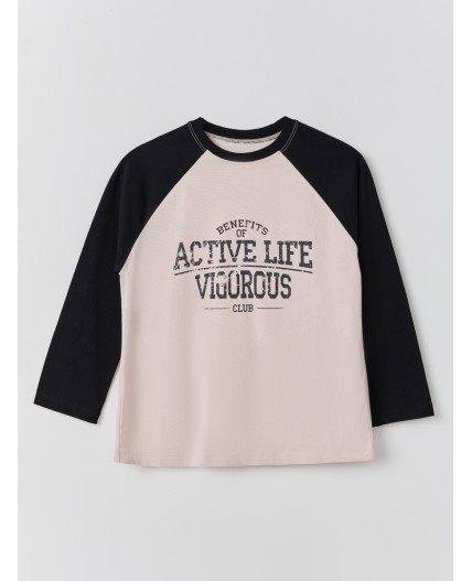 Джемпер льняной +печать