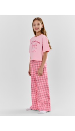 Комплект розовый +розовая клетка