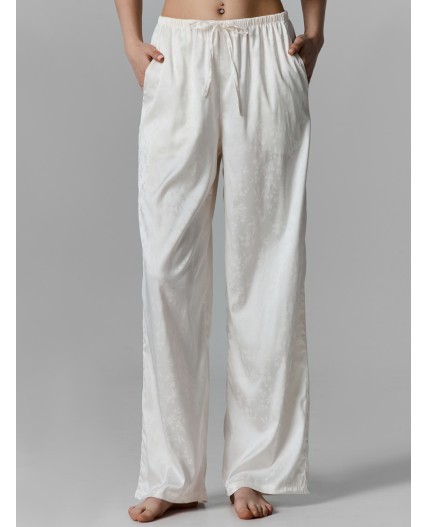 Брюки цветы на св.молочном