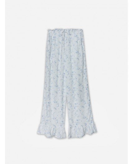 Брюки цветы на св.молочном