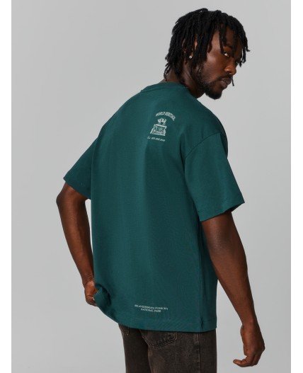 Футболка т.зеленый +печать1