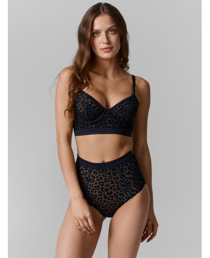 Бюстгальтер леопард на черном