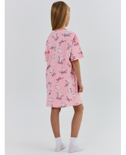 Сорочка зайчики на розовом
