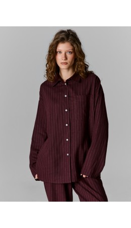 Рубашка полоска на т.шоколаде