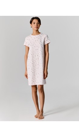 Сорочка цветочки на розовом