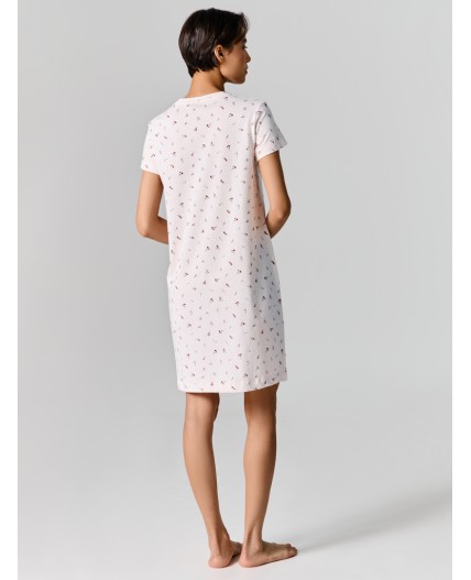 Сорочка цветочки на розовом