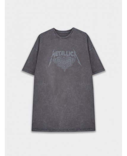 Туника ACID WASH серый 1+печать