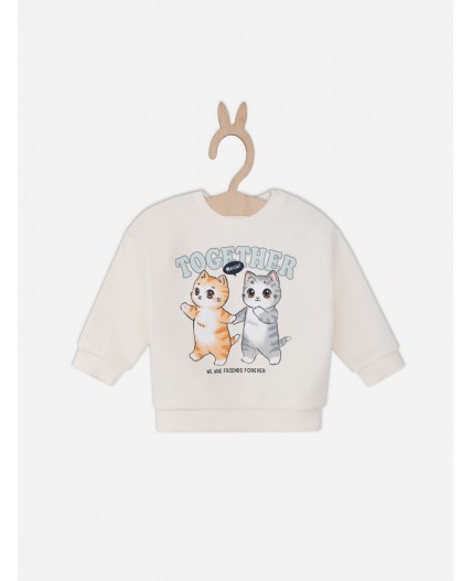 Джемпер молочный +печать