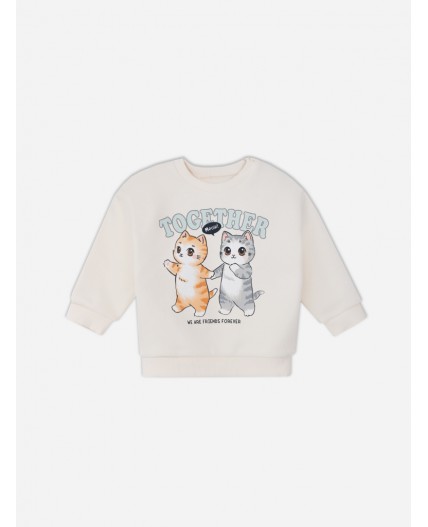 Джемпер молочный +печать