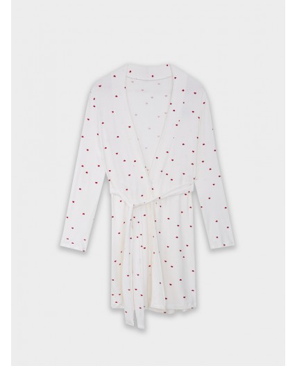 Халат сердечки на белом