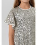 Платье серебристые пайетки