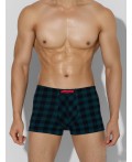 Трусы черная клетка на зеленом