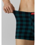 Трусы черная клетка на зеленом