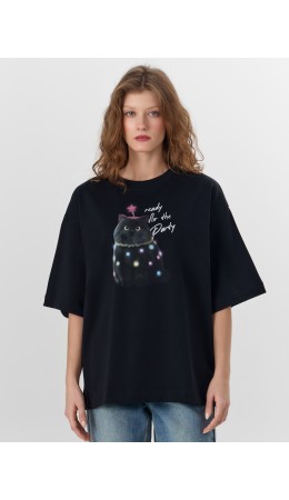 Футболка черный +печать13