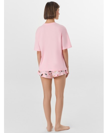 Пижама розовая сказка +котики на розовом