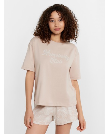 Пижама холодный бежевый +узор на холодном бежевом