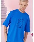 Футболка я.голубой +печать