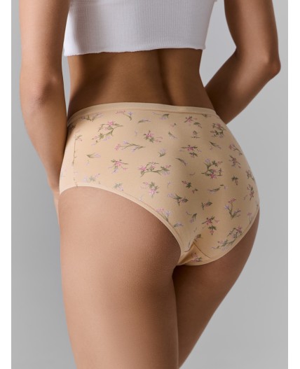 Трусы цветочки на бежевом