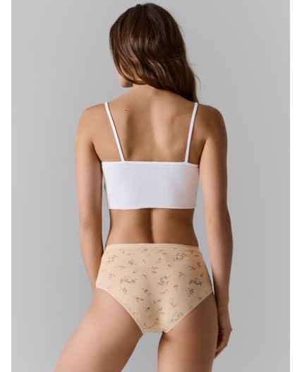 Трусы цветочки на бежевом