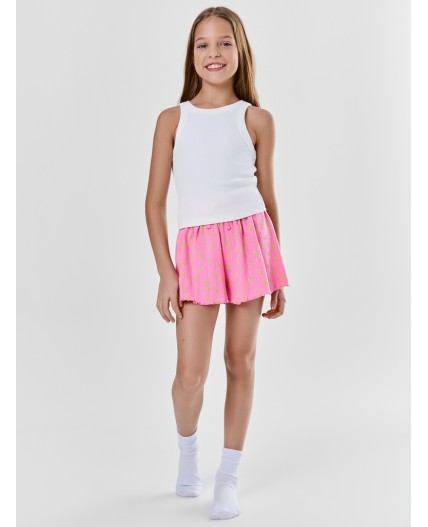 Шорты цветочки на розовом