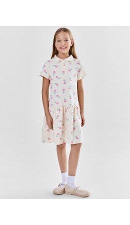 Платье цветочки на молочном