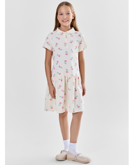 Платье цветочки на молочном