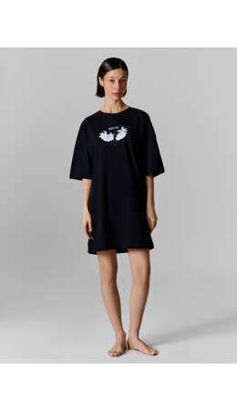 Туника черный +печать7