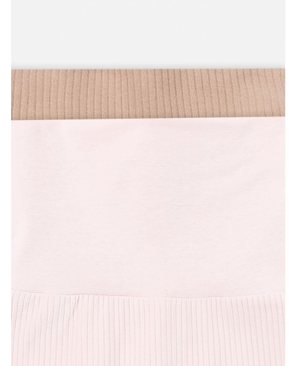 Ползунки розовый +зайки на бежевом