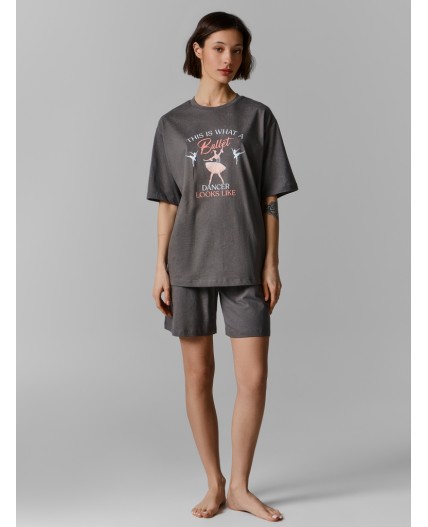 Комплект потертость на сером +печать