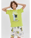 Пижама дикий лайм +пляжные мышата на молоке
