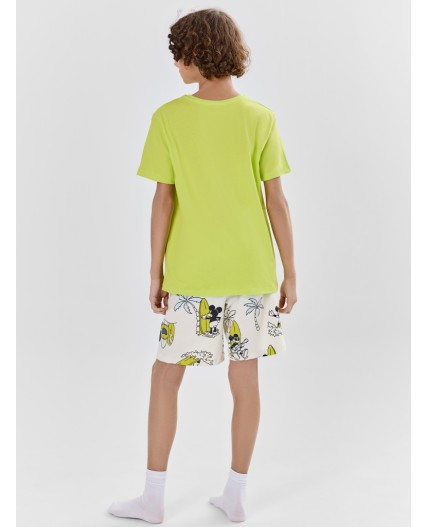 Пижама дикий лайм +пляжные мышата на молоке