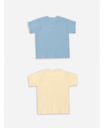 Джемпер абрикосовый щербет +голубой +печать