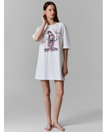 Туника белый +печать4